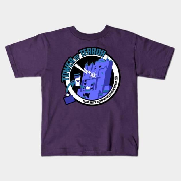 Tower of Terror - Blue Kids T-Shirt by brodiehbrockie